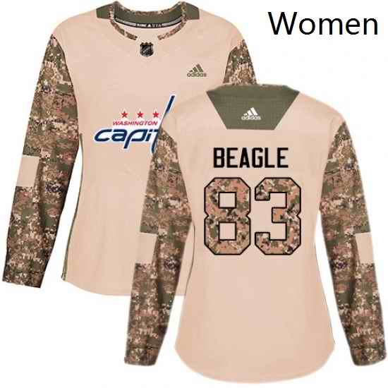 Womens Adidas Washington Capitals 83 Jay Beagle Authentic Camo Veterans Day Practice NHL Jersey